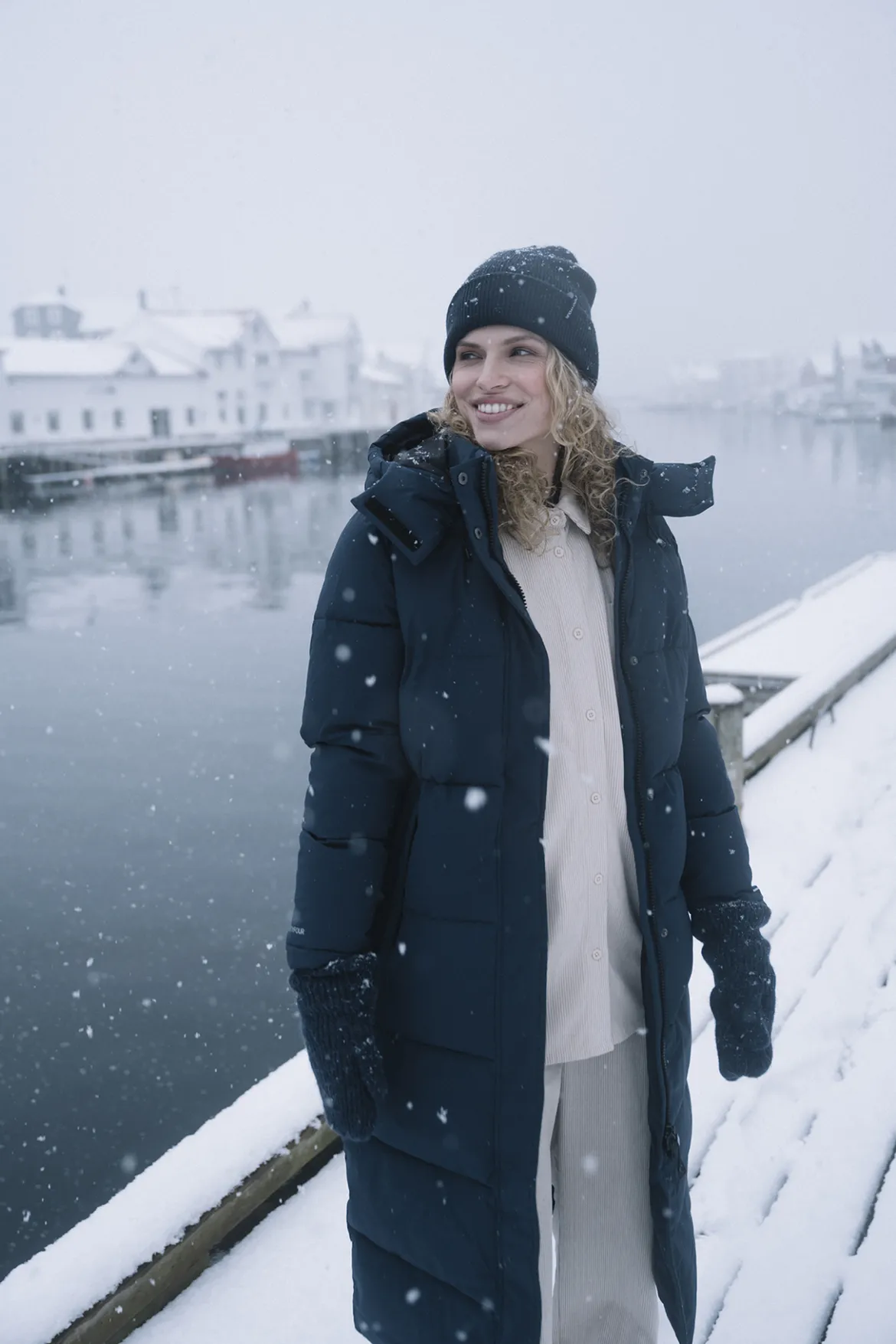 Mode Ada Parkas D Lang vattert parkas til dame