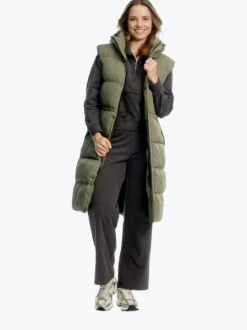Mode Eva Puffy Vest D Lang vattert vest til dame