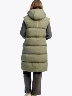 Mode Eva Puffy Vest D Lang vattert vest til dame