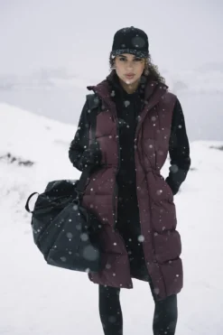 Mode Eva Puffy Vest D Lang vattert vest til dame