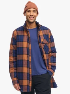 Mode Flannel Jakke U Lett vattert skjortejakke i unisex