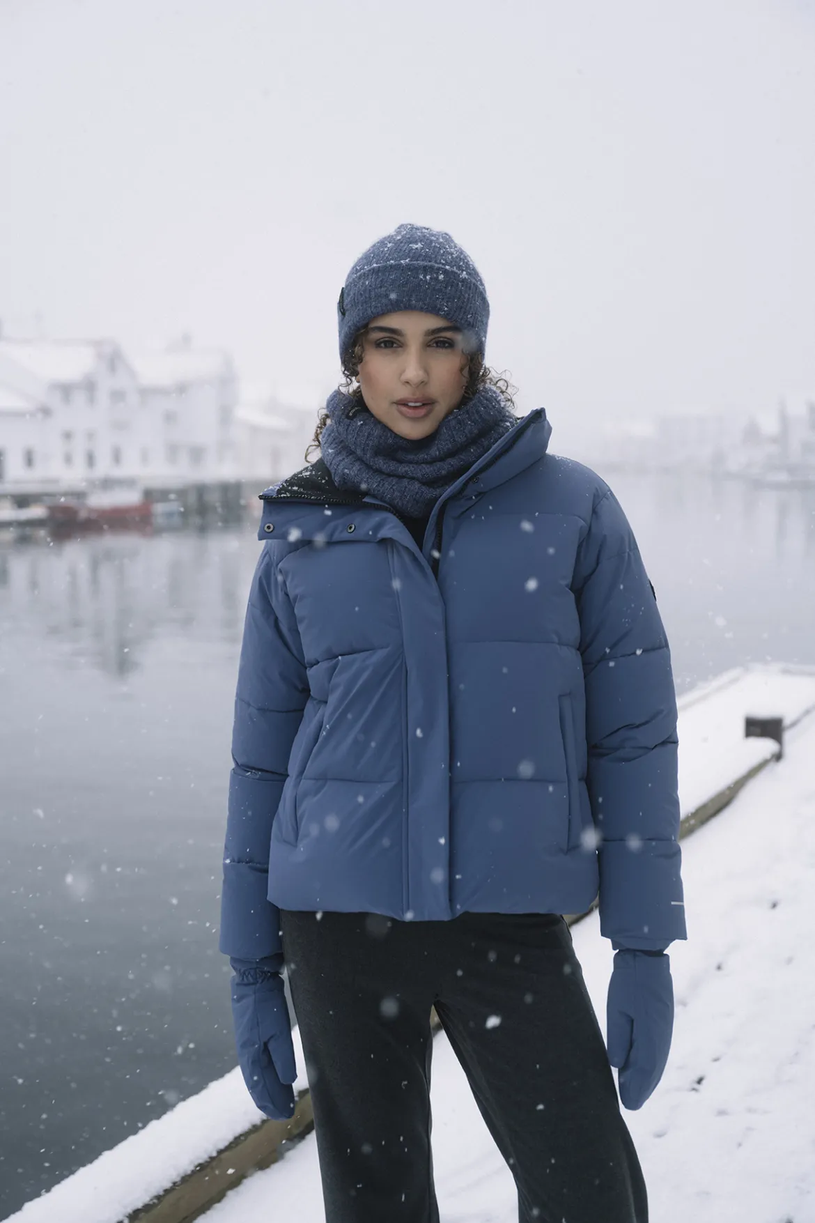 Mode Mia Puffer D Vattert jakke til dame