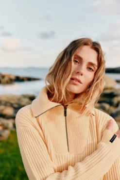 Mode Rib HZ Knit D Halfzip strikkegenser til dame
