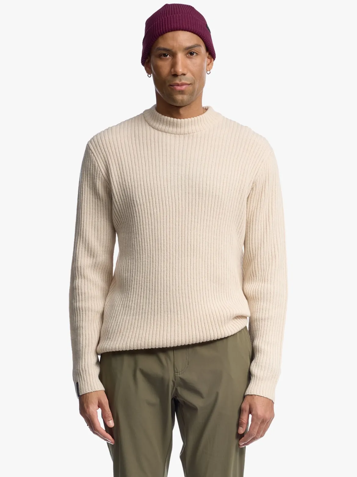 Mode Rib RN Sweater U Ribbestrikket genser i ullblanding