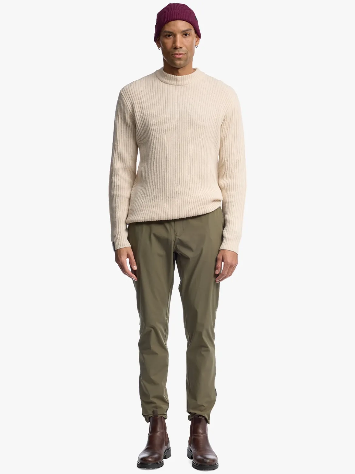 Mode Rib RN Sweater U Ribbestrikket genser i ullblanding