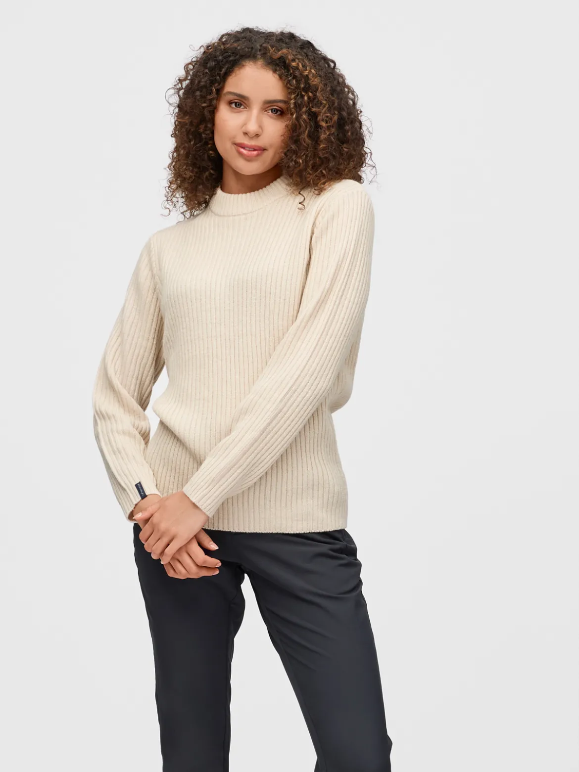 Mode Rib RN Sweater U Ribbestrikket genser i ullblanding
