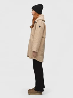 Mode Teddy Kåpe D Varm teddyfleece-kåpe