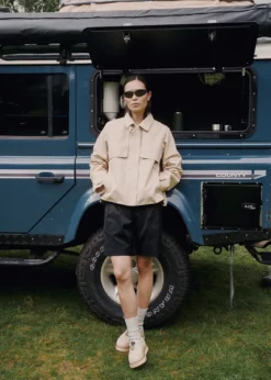 Mode Trench Jakke D Kort trenchcoat til dame