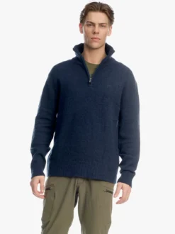 Venture Light Strikk H Halfzip genser i ullblanding til herre