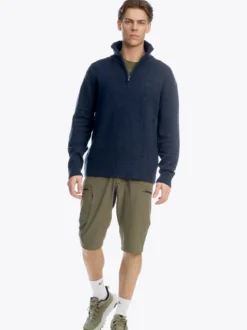 Venture Light Strikk H Halfzip genser i ullblanding til herre