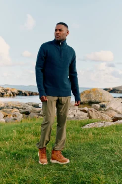 Venture Light Strikk H Halfzip genser i ullblanding til herre